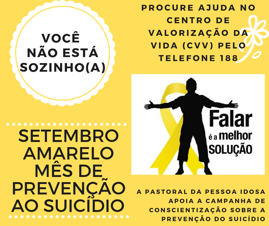 Setembro amarelo Mês de prevenção ao suicídio